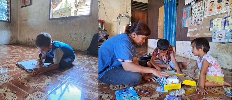 Les enfants d'Eva avaient l'habitude de lutter par eux-mêmes leur travail scolaire. Pas plus! Eva utilise le matériel de lecture que vous avez aidé à fournir pour nourrir l'amour de ses enfants pour la lecture. 